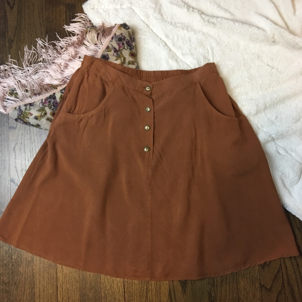 Vintage Size Medium 100% Silk Skirt